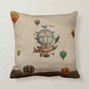 Hot-luchtballon, La Minerve 1803, in stijl Kussen