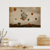 Hot-luchtballon, La Minerve 1803, in stijl Poster (Keuken)
