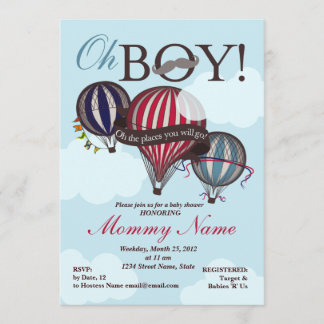 Hot-luchtballon Lil Man Shower-uitnodiging Kaart