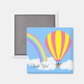 Hot-luchtballon Magnet - Blauwe achtergrond (Voorkant / Achterkant)