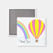 Hot-luchtballon Magnet - Witte achtergrond (Voorkant / Achterkant)