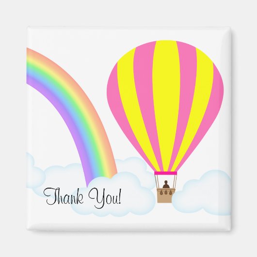 Hot-luchtballon Magnet - Witte achtergrond (Voorkant)
