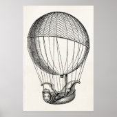  hot-luchtballon met retro-boot voor schepen poster (Voorkant)