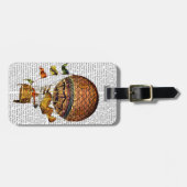 Hot-luchtballon met vlaggen bagagelabel (Voorkant horizontaal)