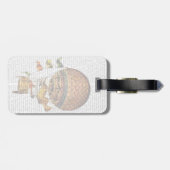 Hot-luchtballon met vlaggen bagagelabel (Achterkant horizontaal)