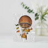 Hot-luchtballon met vlaggen briefkaart (Staand voorkant)