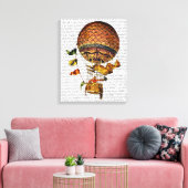 Hot-luchtballon met vlaggen canvas afdruk (Insitu (Woonkamer))