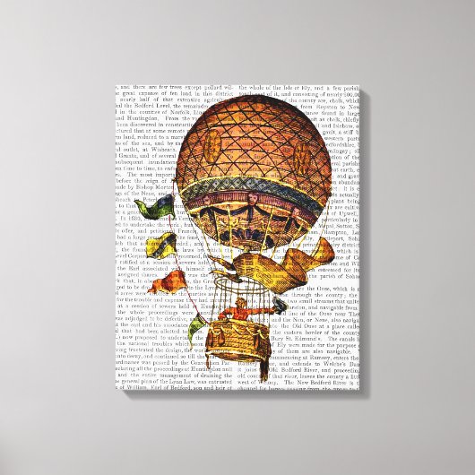 Hot-luchtballon met vlaggen canvas afdruk (Voorkant)