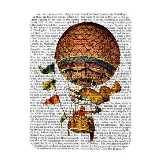 Hot-luchtballon met vlaggen magneet (Verticaal)