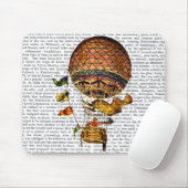 Hot-luchtballon met vlaggen muismat (Met muis)