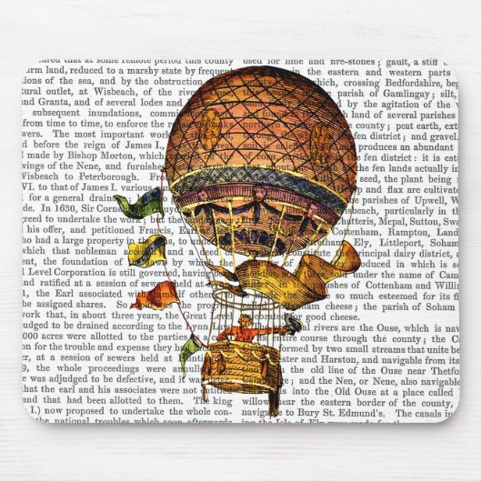 Hot-luchtballon met vlaggen muismat (Voorkant)