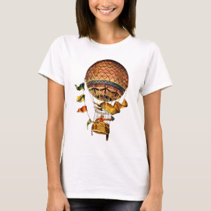Hot-luchtballon met vlaggen t-shirt