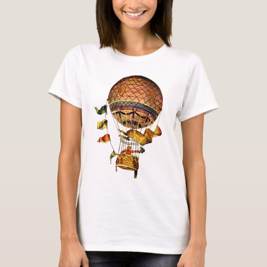 Hot-luchtballon met vlaggen t-shirt (Voorkant)