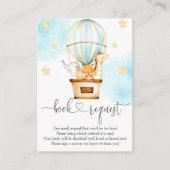 Hot-luchtballon omhoog en weg-boekaanvraag informatiekaartje (Voorkant)