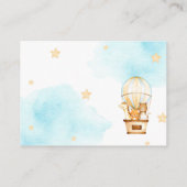 Hot-luchtballon omhoog en weg, luidere affaire informatiekaartje (Achterkant)