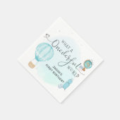 Hot-luchtballon ONEderful World 1st eerste verjaar Servet (Hoek)