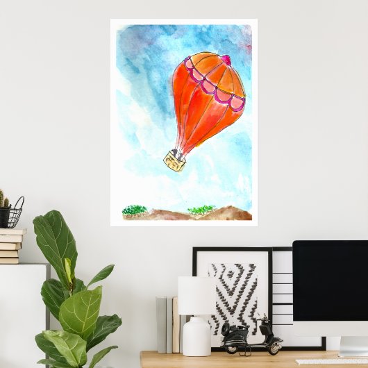 Hot-luchtballon Poster (Thuiskantoor)