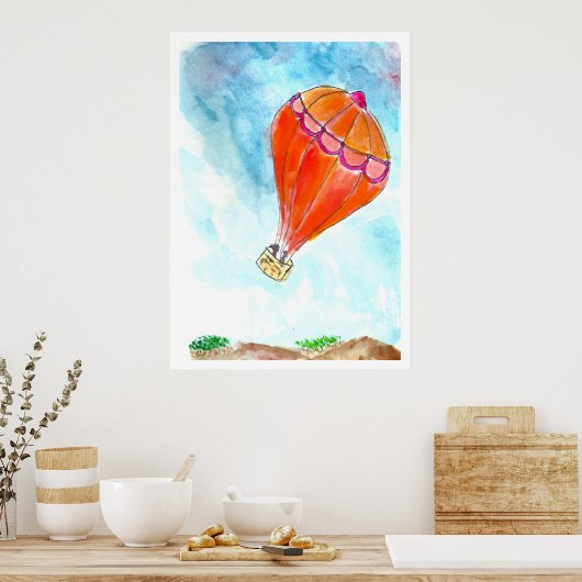 Hot-luchtballon Poster (Keuken)