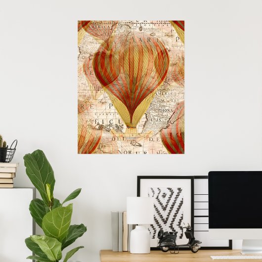 Hot-luchtballon  poster (Thuiskantoor)