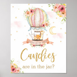 Hot-luchtballon raden hoeveel Snoepjes er in Jar G Poster