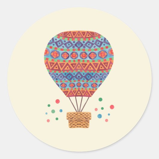 Hot-luchtballon Ronde Sticker (Voorkant)