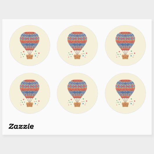 Hot-luchtballon Ronde Sticker (Vel)