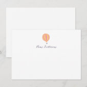 Hot-luchtballon Roze Geel Aangepast papier Notitiekaartje (Voorkant / Achterkant)