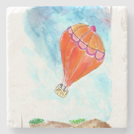 Hot-luchtballon Stenen Onderzetter (Voorkant)