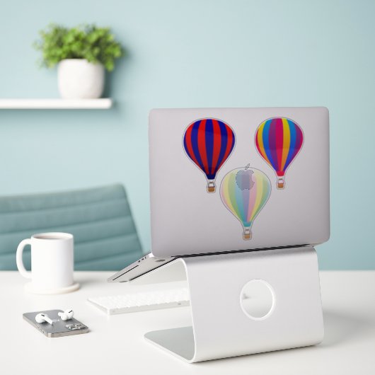 Hot-luchtballon Sticker (Laptop op bureau)