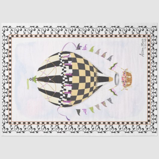 Hot-luchtballon Whimsical-ontkoppelpapier Tissuepapier (Voorkant)