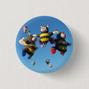 Hot-luchtballonbijen - NM-festival Pins Ronde Button 3,2 Cm