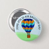 Hot-luchtballondag 5 juni ronde button 5,7 cm (Voorkant /achterkant)