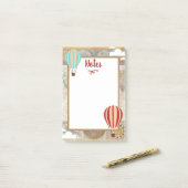  hot-luchtballonnen en wolkenavontuur post-it® notes (Op bureau)