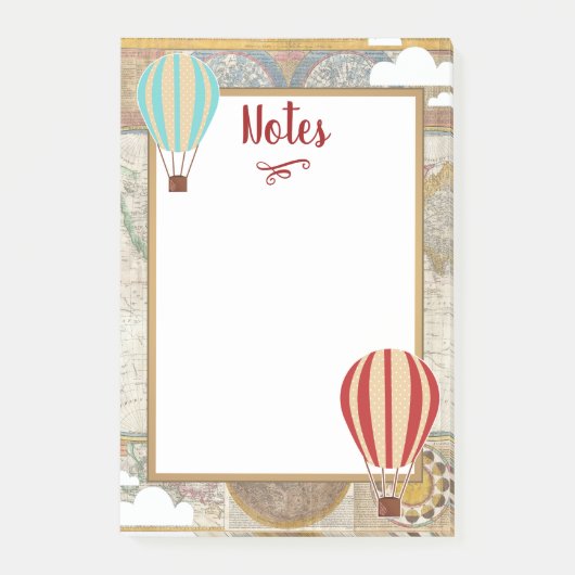  hot-luchtballonnen en wolkenavontuur post-it® notes (Voorkant)