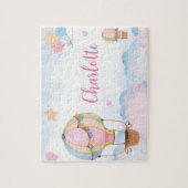 Hot-luchtballonnen, hart en wolken, op maat gemaak legpuzzel (Verticaal)