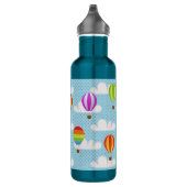 Hot-luchtballonnen in de troebele trottobelhemel waterfles  (Rechts)