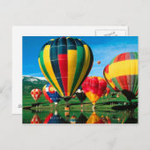 Hot-luchtballonnen op de Lakeside Past Card Briefkaart (Voorkant / Achterkant)