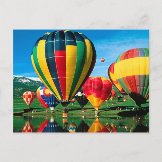 Hot-luchtballonnen op de Lakeside Past Card Briefkaart (Voorkant)