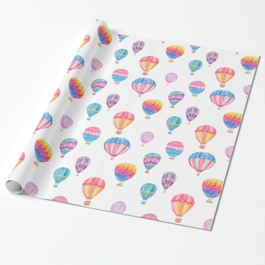 Hot-luchtballonpatroon Cadeaupapier (Uitgerold)