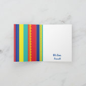 Hot-luchtballonvaarder, kleurrijk, 1e verjaardag kaart (Binnen)