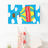 Hot-luchtballonvaarder, kleurrijk, 1e verjaardag spandoek (Insitu)