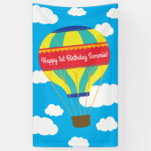Hot-luchtballonvaarder, kleurrijk, 1e verjaardag spandoek (Verticaal)