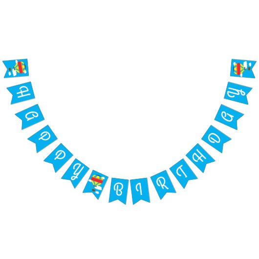 Hot-luchtballonvaarder, kleurrijk, 1e verjaardag vlaggetjes (Alle)