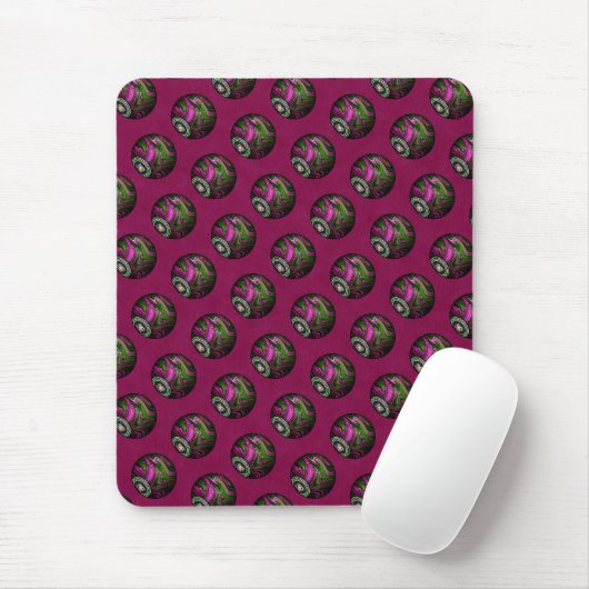Hot Magenta Lawn Bowls, Mousepad Muismat (Met muis)