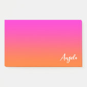 Hot-magenta roze en Bright Oranje ombre naam Post-it® Notes (Voorkant)