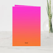 Hot-magenta roze en helder Oranje ombre Bedankkaart (Achterkant)