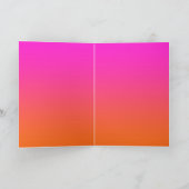 Hot-magenta roze en helder Oranje ombre Bedankkaart (Binnen)