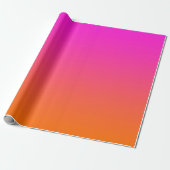 Hot-magenta roze en helder Oranje ombre Cadeaupapier (Uitgerold)