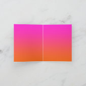 Hot Magenta roze, helder Oranje ombre penseelscrip Bedankkaart (Binnen)
