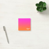 Hot-magenta roze Oranje ombre-scriptnaam Post-it® Notes (Kantoor)